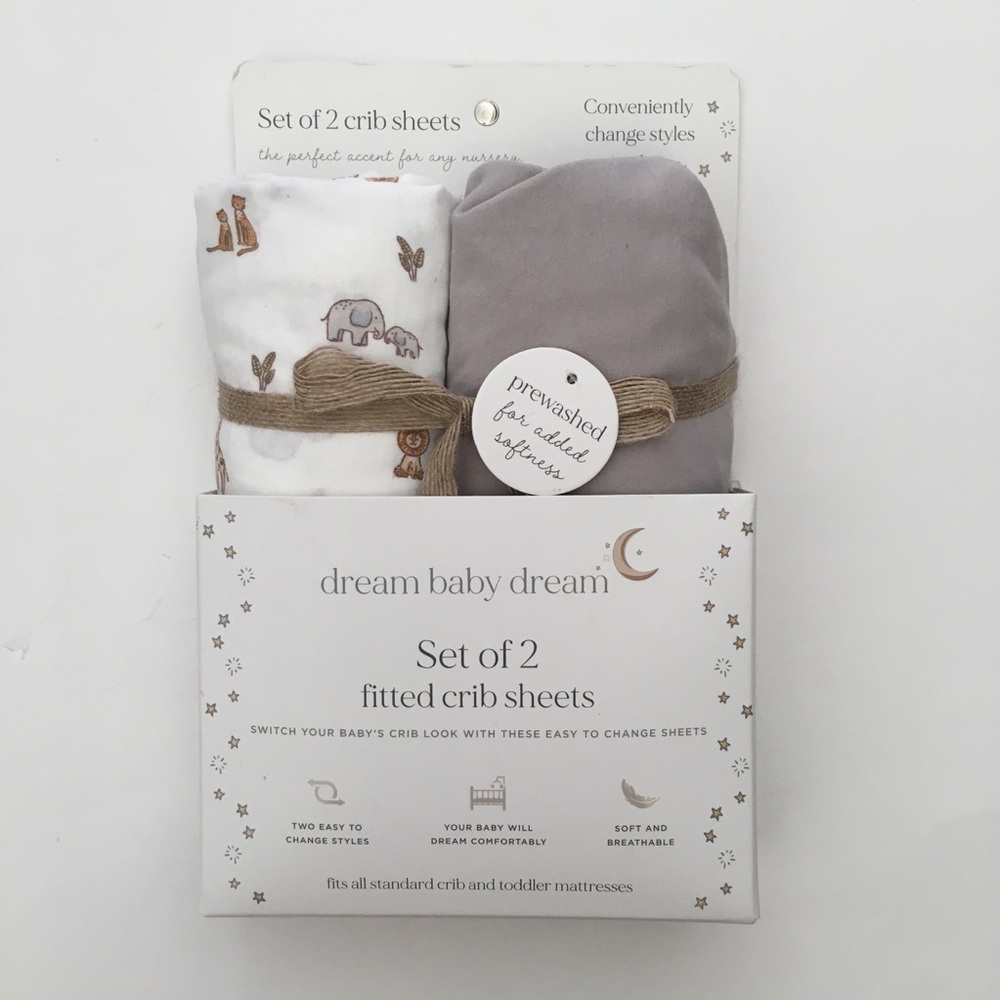 Fitted Crib Sheets Animal Theme and Solid Color Soft Pre-washed 28”x58” NEW